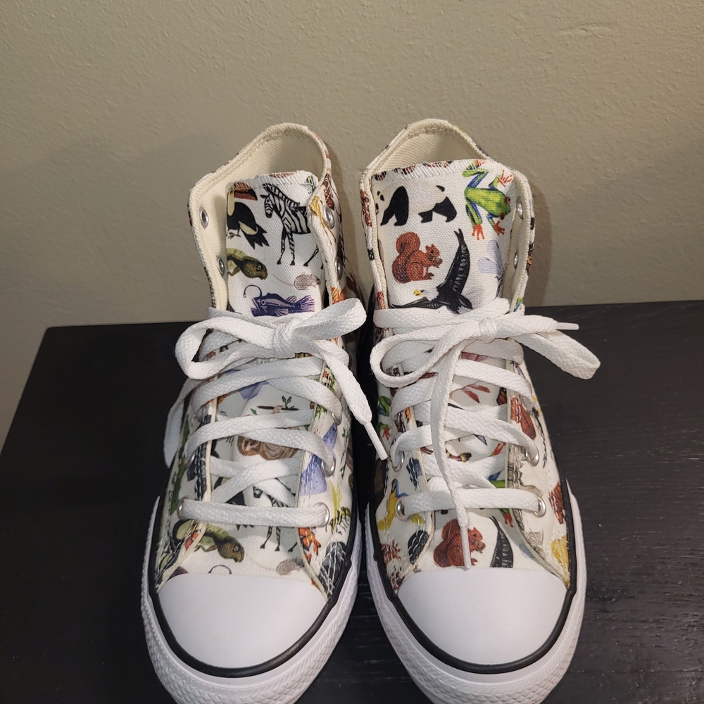 Animal Print High-Top Converse Sneakers